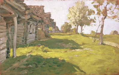 Jour ensoleillé. Un petit village, 1898